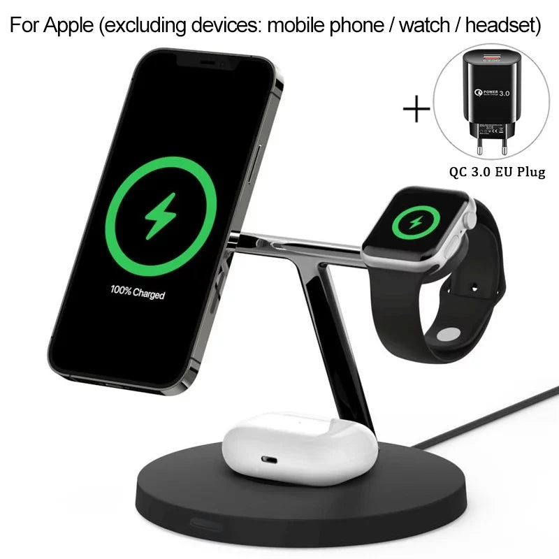 Power Trio Charger - 3 in 1 Magnetic Wireless Charger